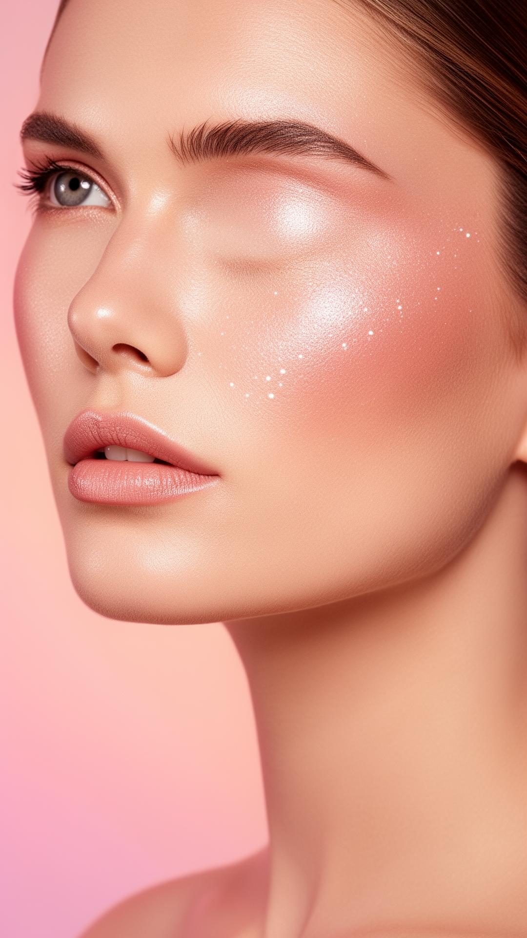 Beauty model with glowing skin